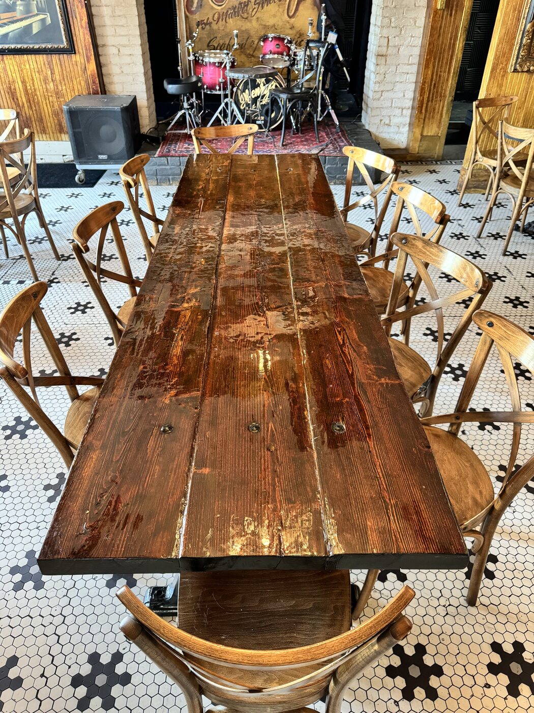 Custom reclaimed-wood table